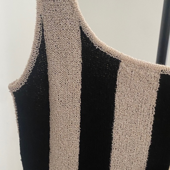 Able Black and Cream Striped Maxi Dress - Picture 4 of 8